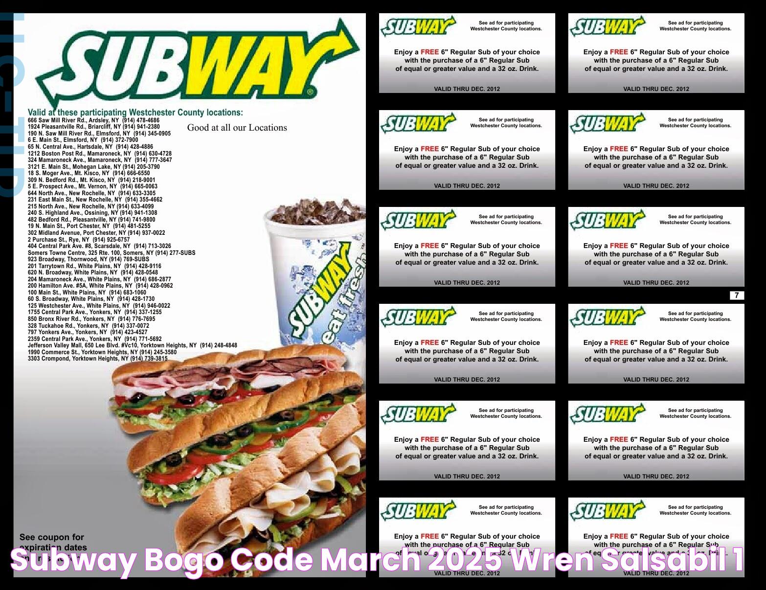 Subway Bogo Code March 2025 Wren Salsabil