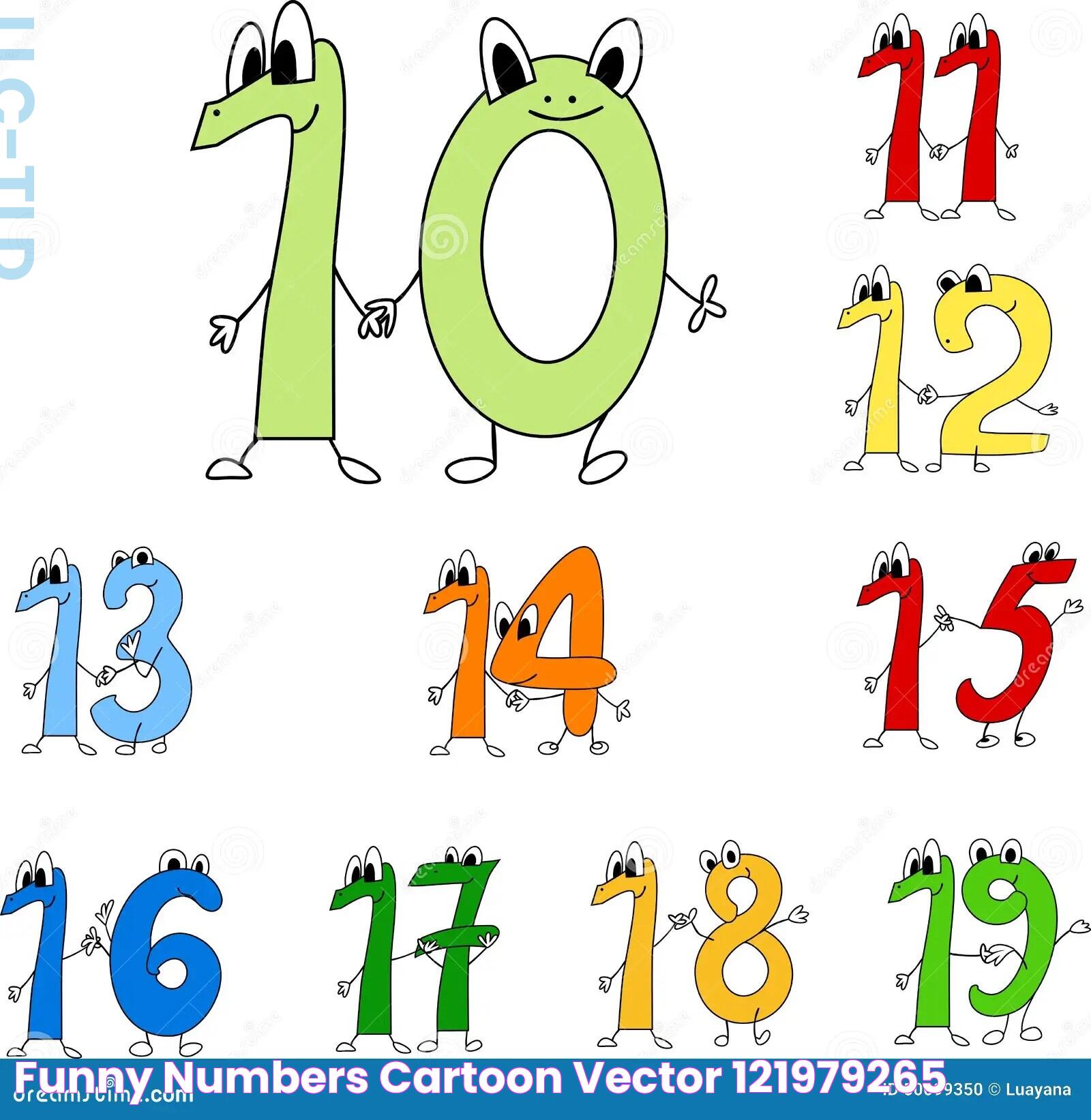 Funny Numbers Cartoon Vector 121979265