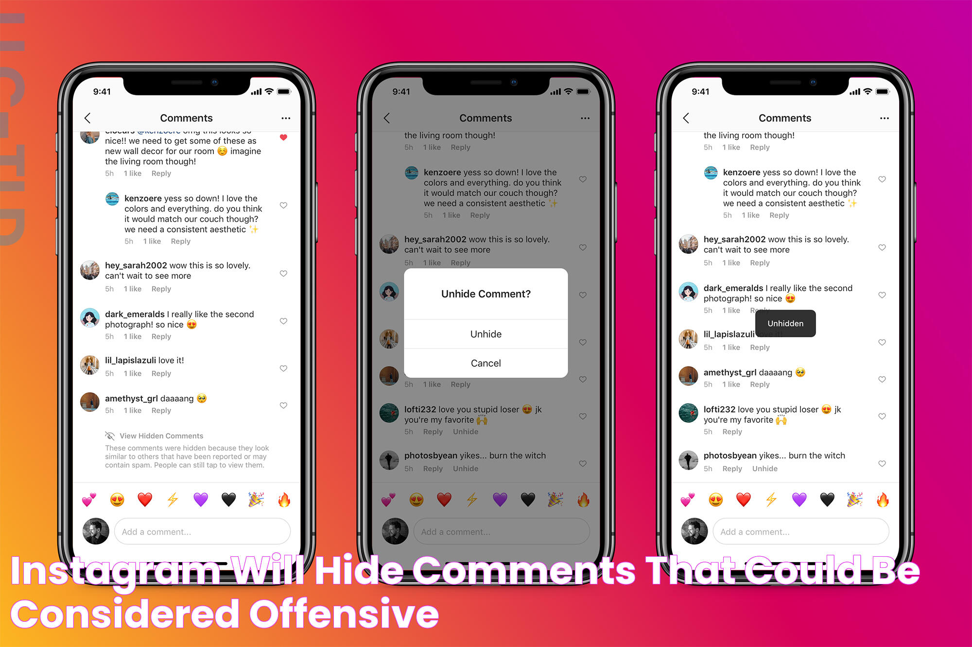 Instagram will hide comments that could be considered offensive