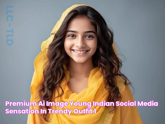 Premium AI Image Young Indian Social Media Sensation in Trendy Outfit