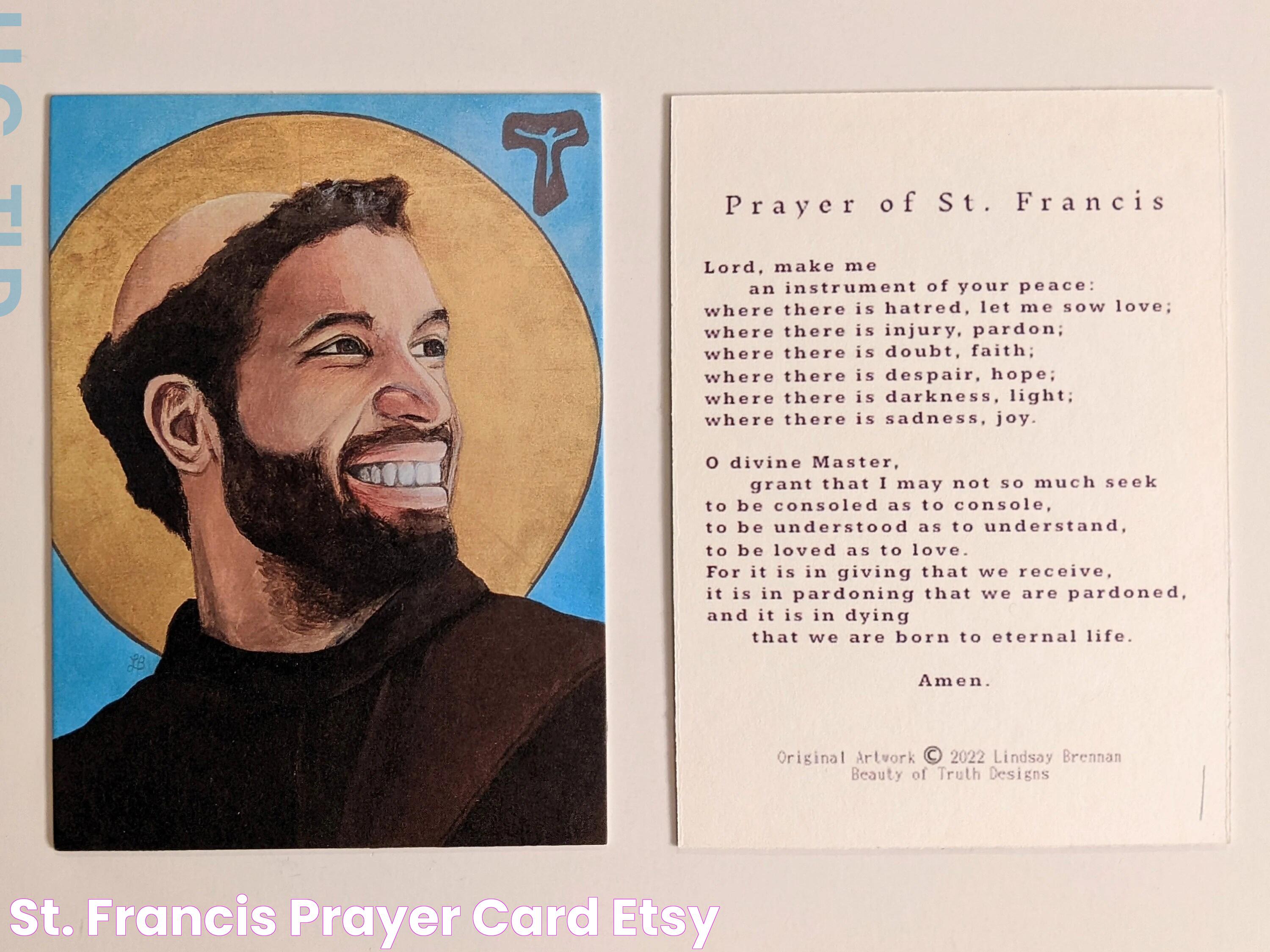 St. Francis PRAYER CARD Etsy