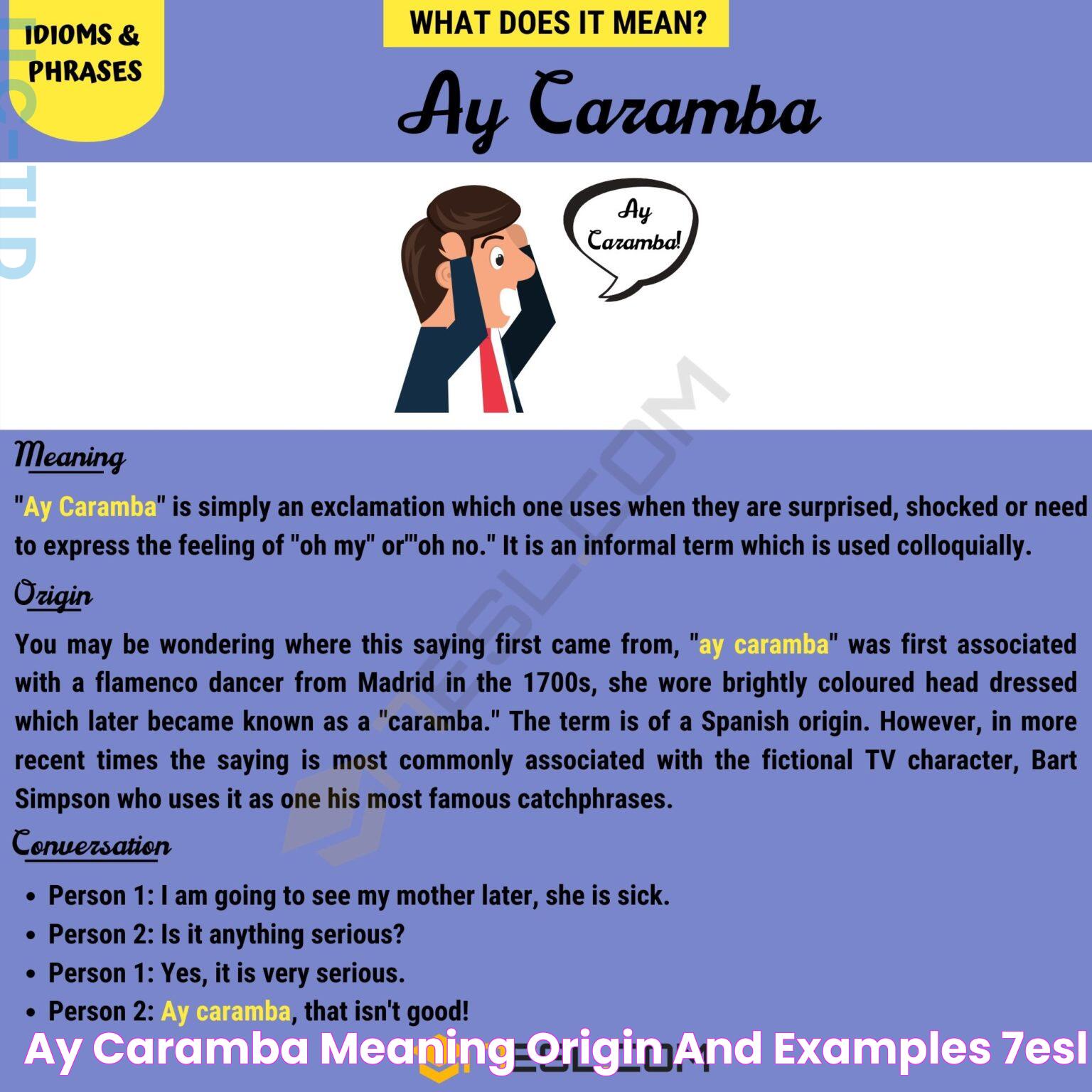 "Ay Caramba" Meaning, Origin and Examples • 7ESL