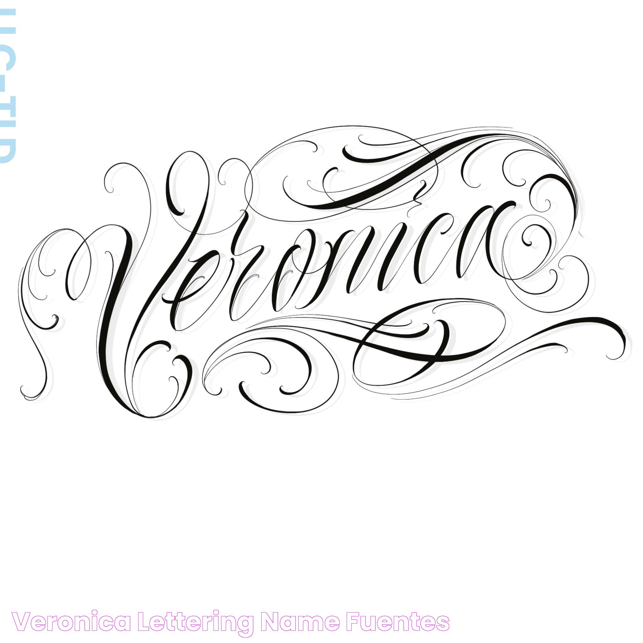 Красивая надпись имя Вероника (Veronica ) lettering name Fuentes