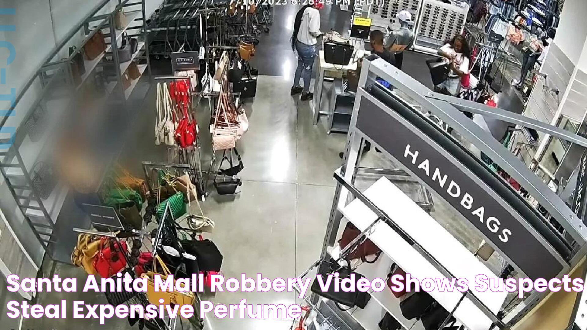 Santa Anita Mall Robbery Video shows suspects steal expensive perfume