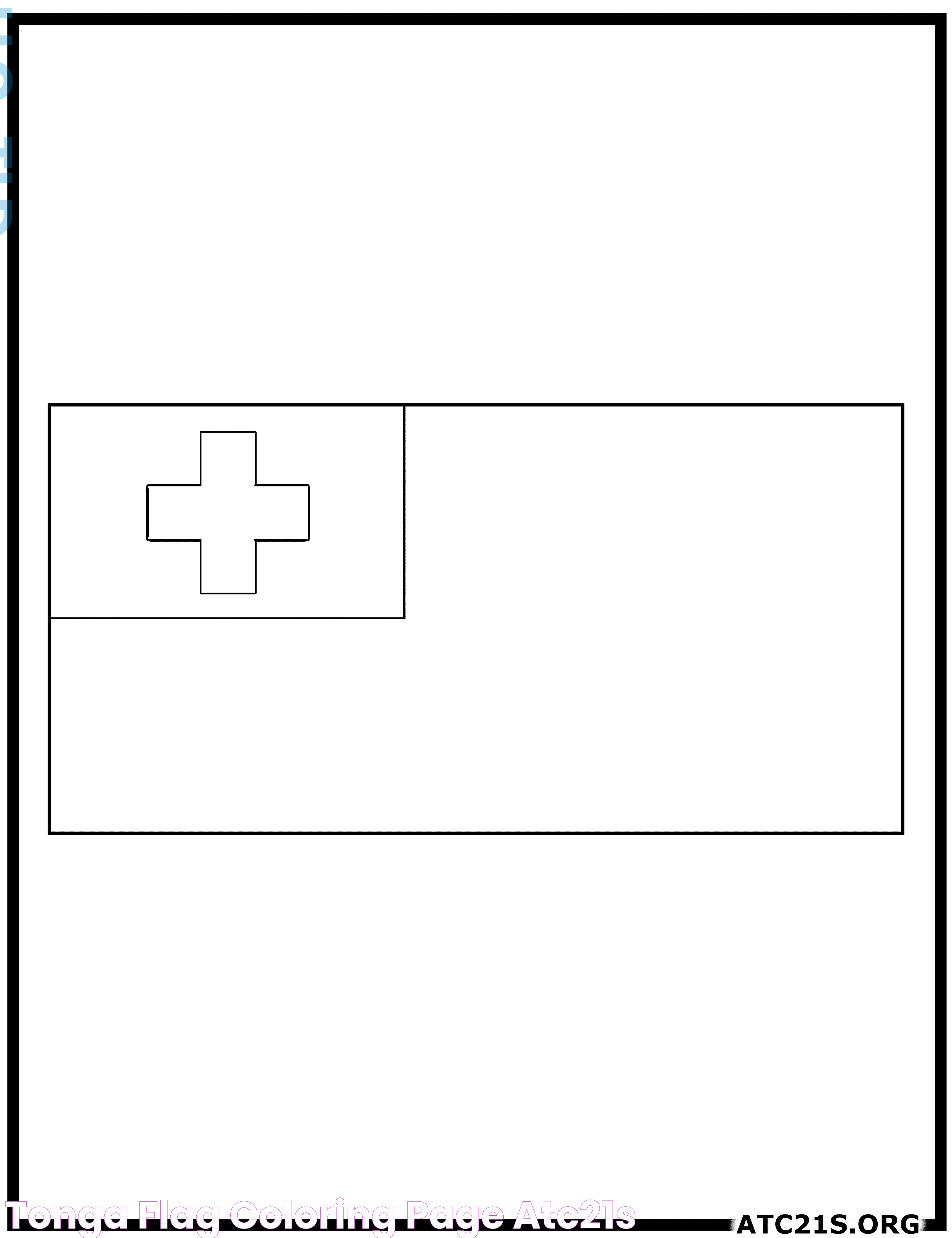 Tonga Flag Coloring Page ATC21S