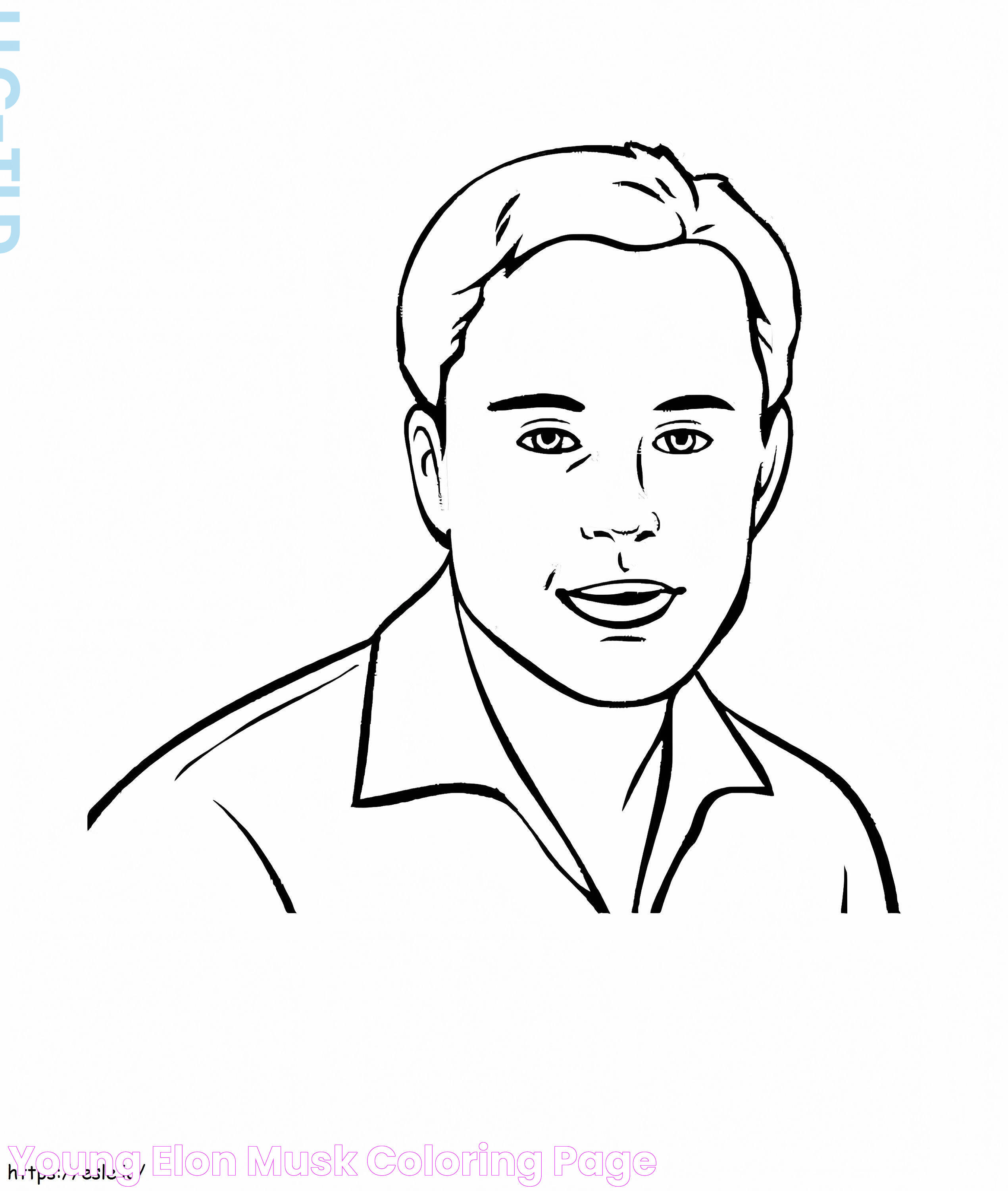 Young Elon Musk coloring page