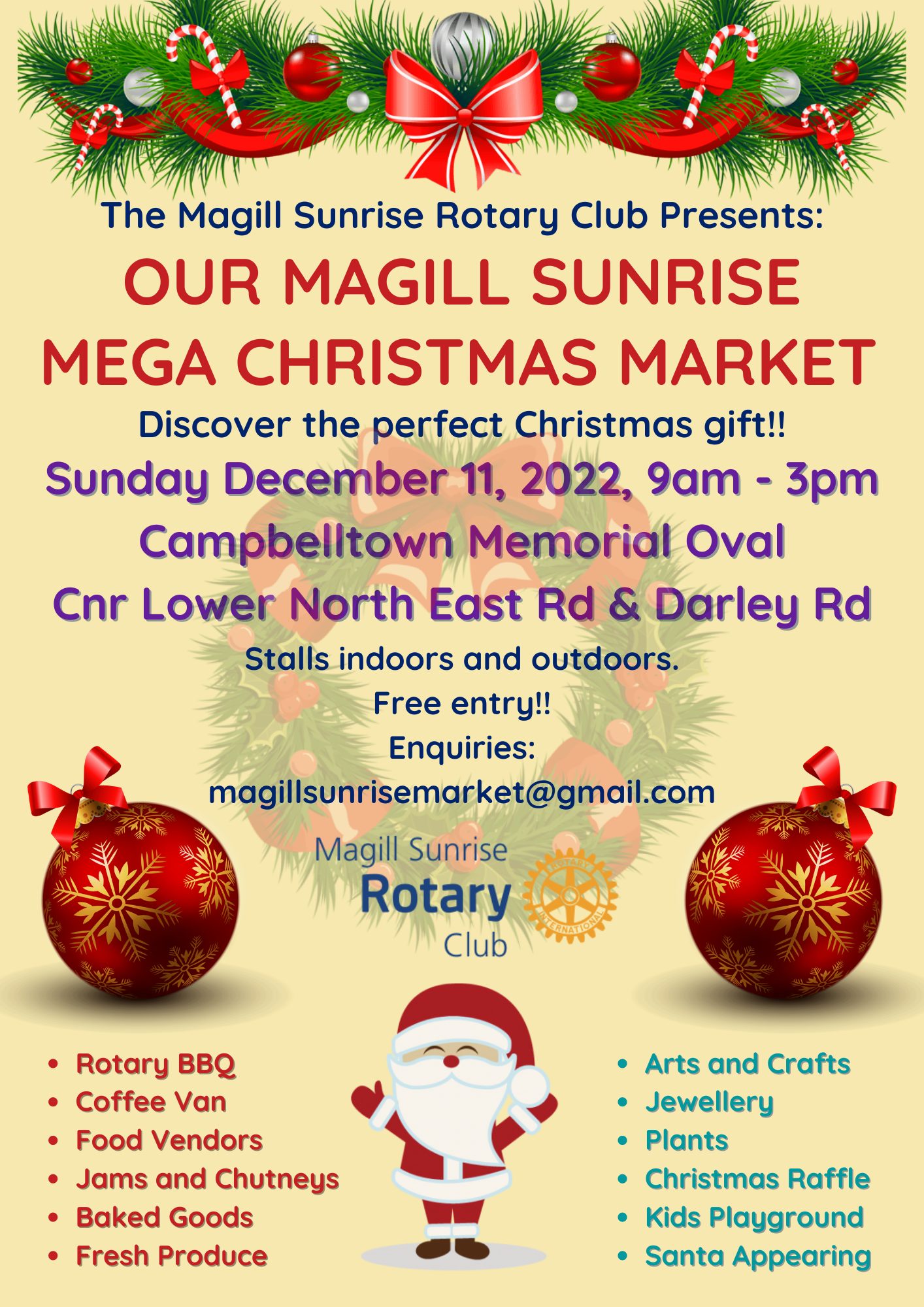 Magill Sunrise Mega Christmas Market 11 Dec 2022 Play & Go