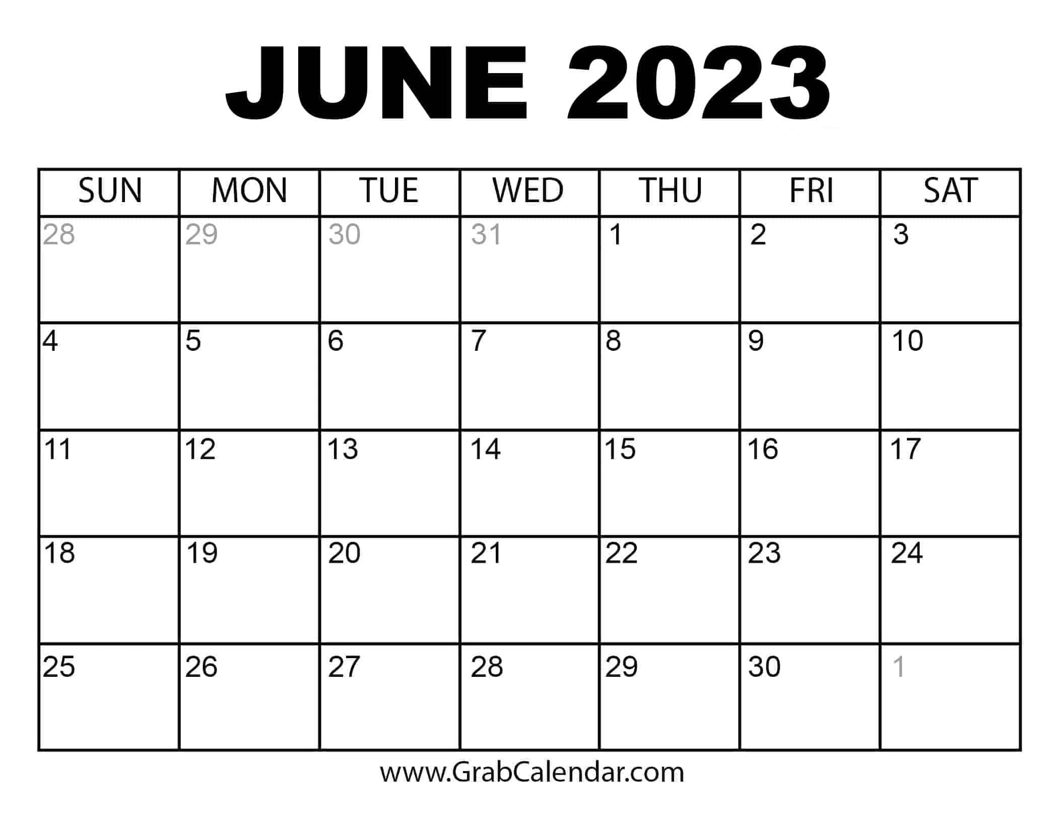 Calendar June 2023 Calendar Get Calender 2023 Update