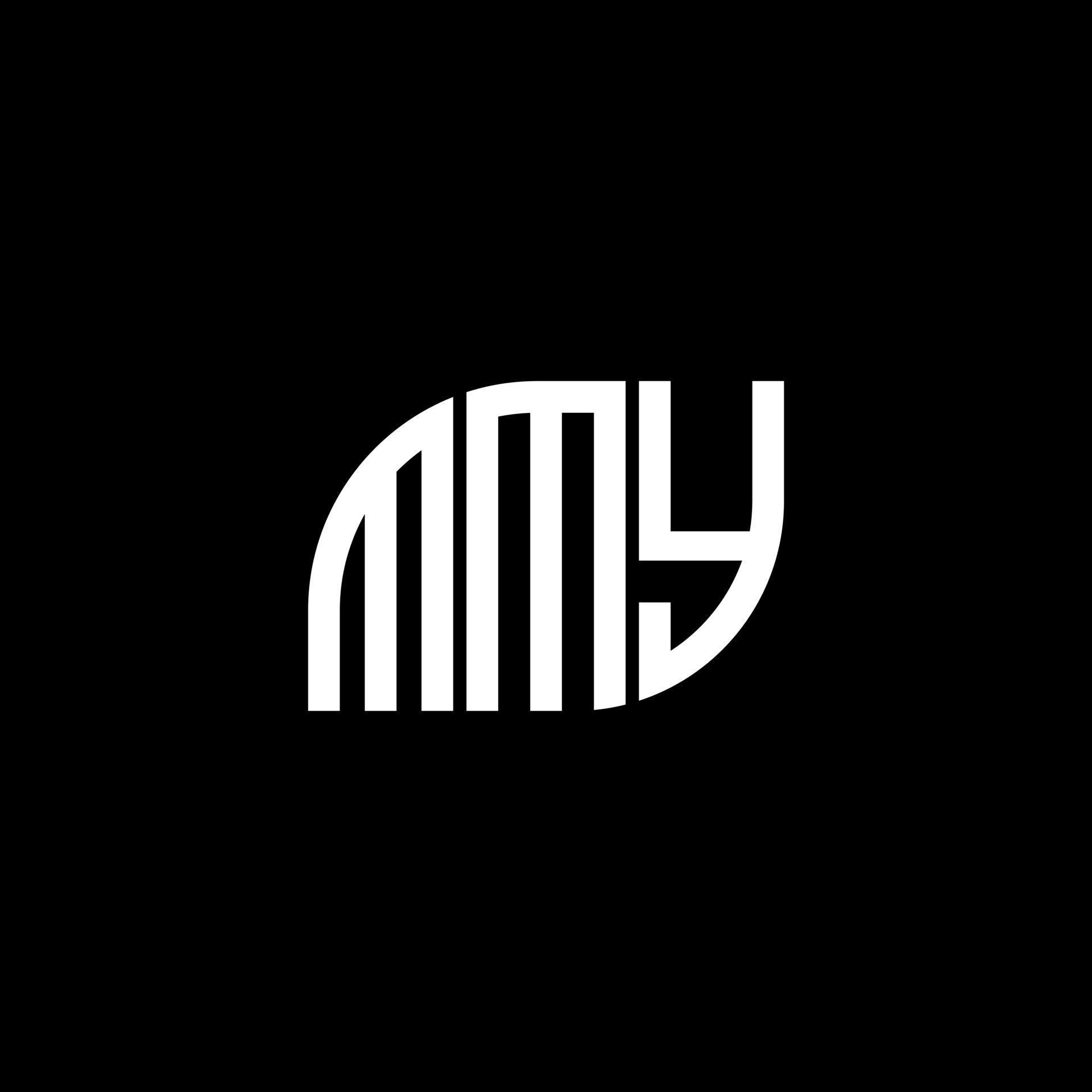 MMY letter design.MMY letter logo design on black background. MMY