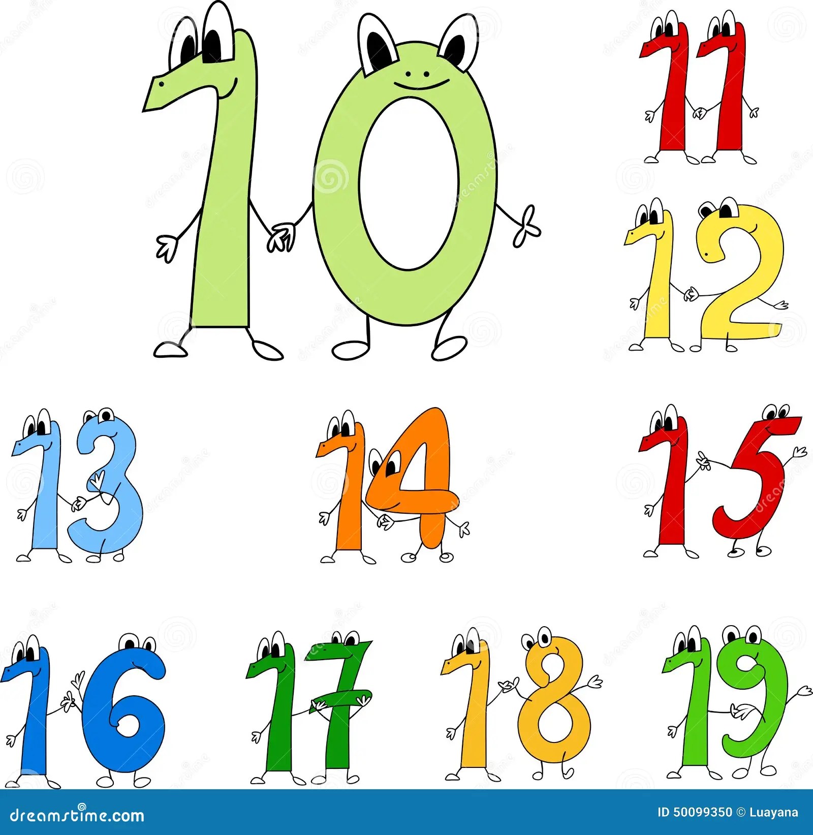 Funny Numbers Cartoon Vector 121979265