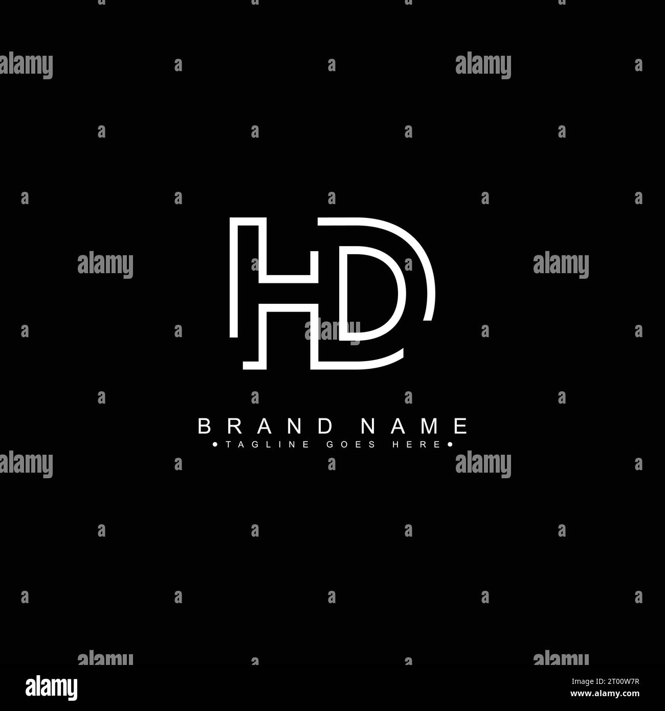 Creative Logo for Initials HD in Monogram Style Vector Template for