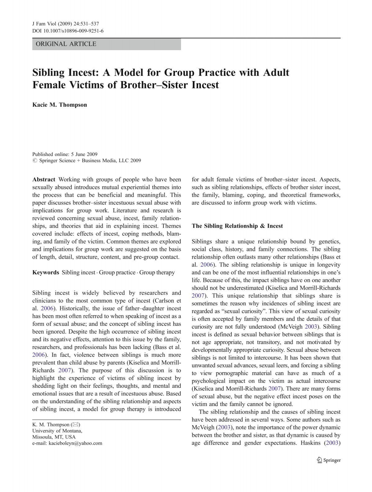 Sibling Incest A Model for Group Practice with Adult EMPoWER