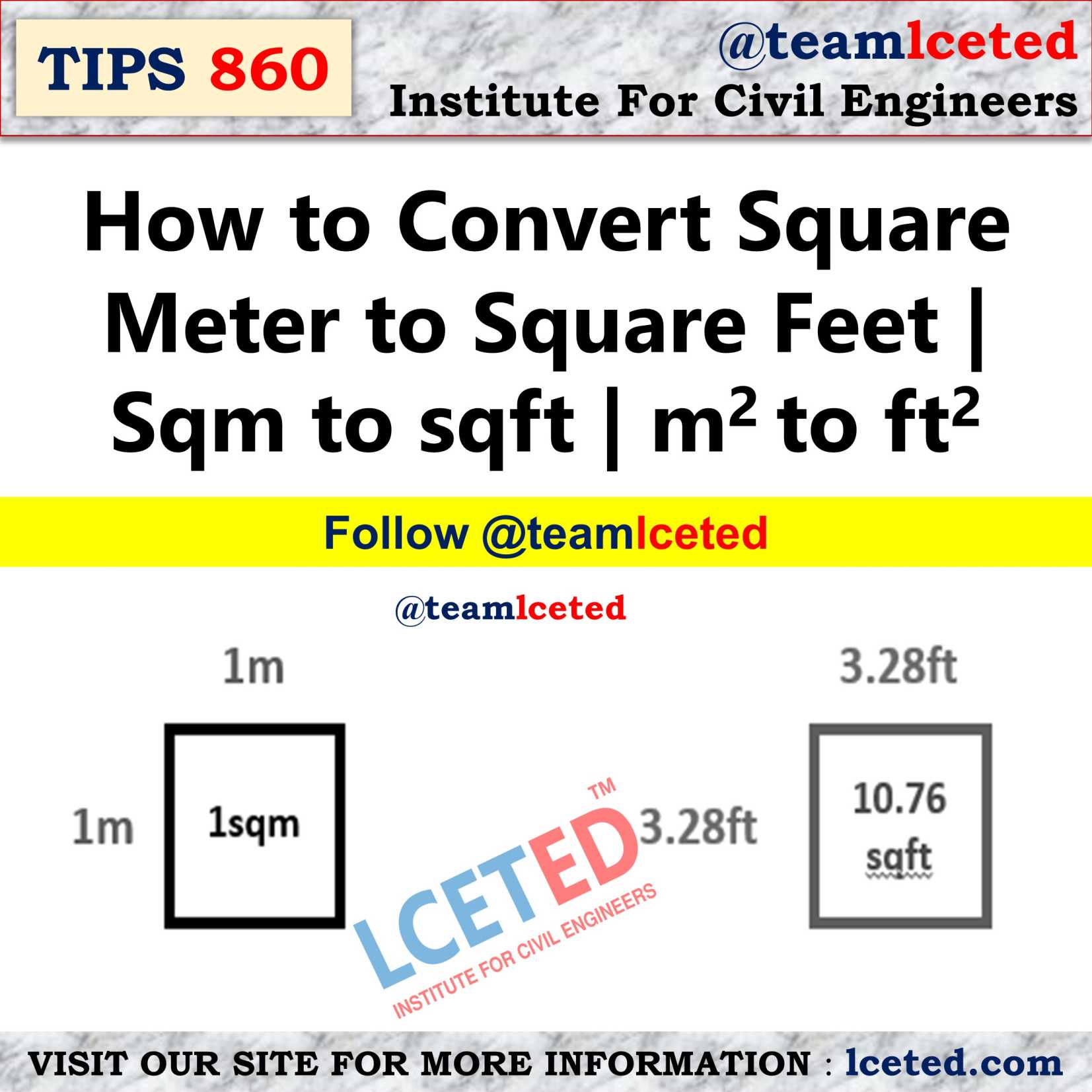 How to Convert Square Meter to Square Feet Sqm to sqft m2 to ft2