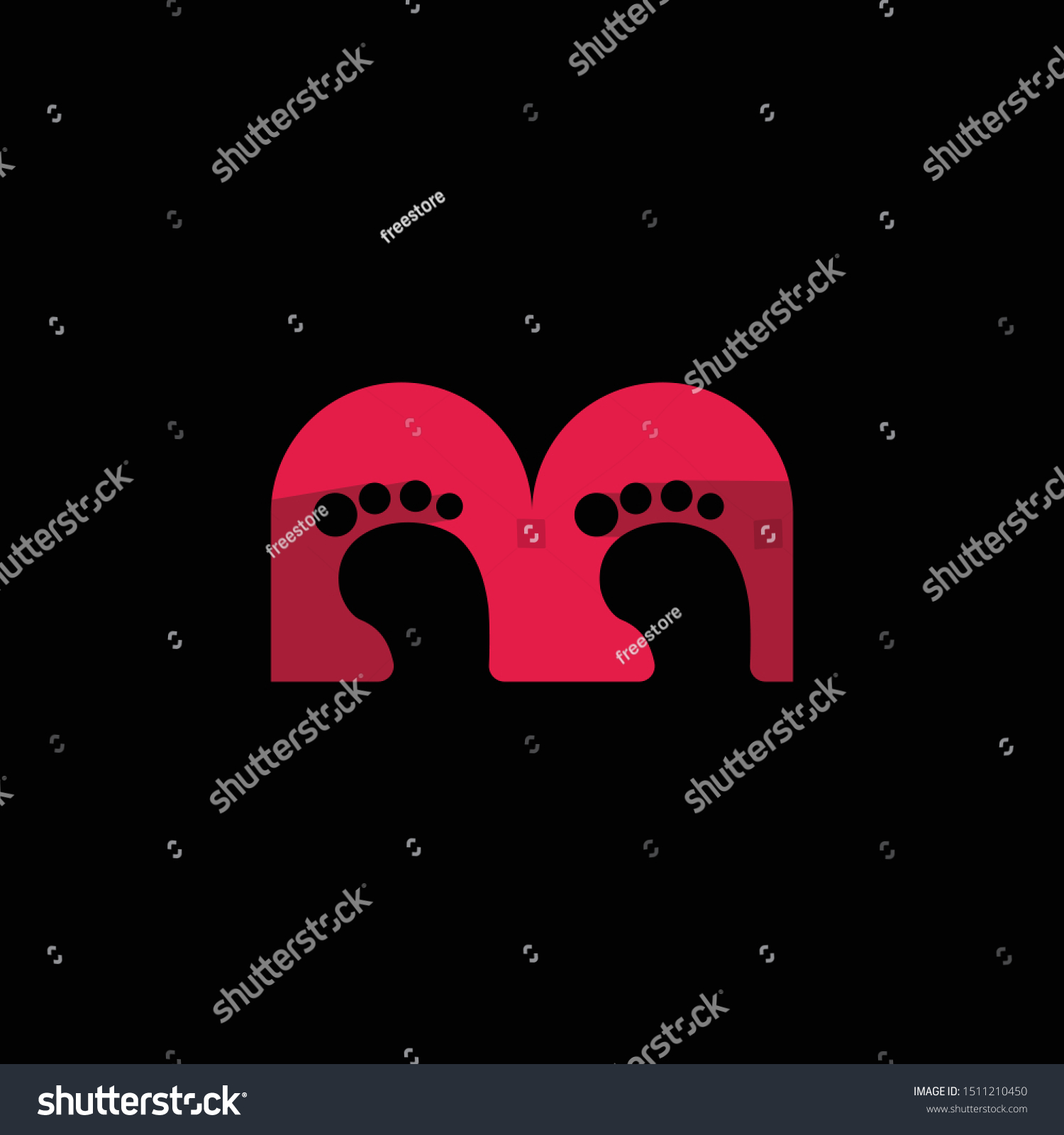 Letter M Feet Creative Modern Business Stock Vector (Royalty Free