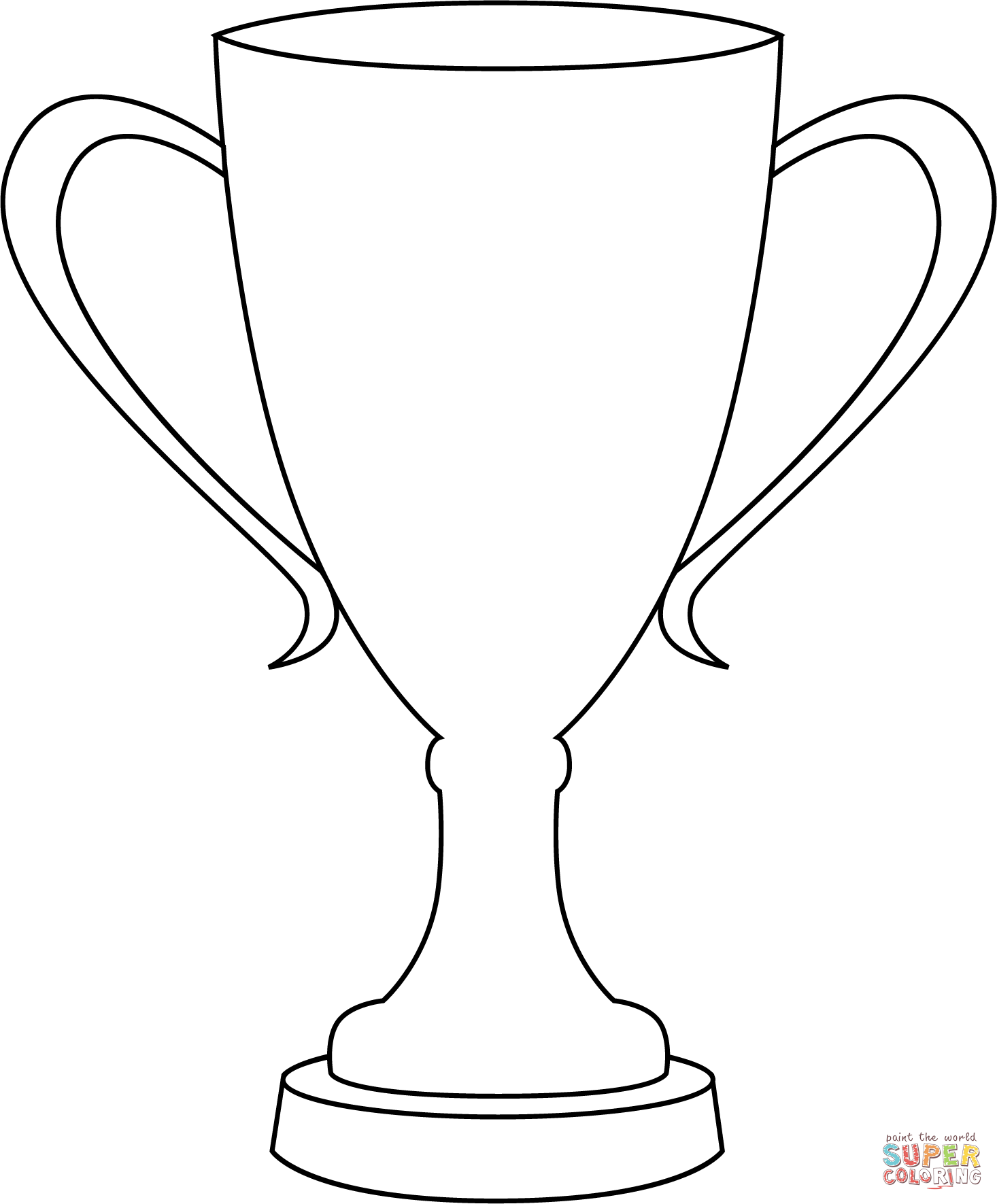 the outline of a trophy cup on a white background