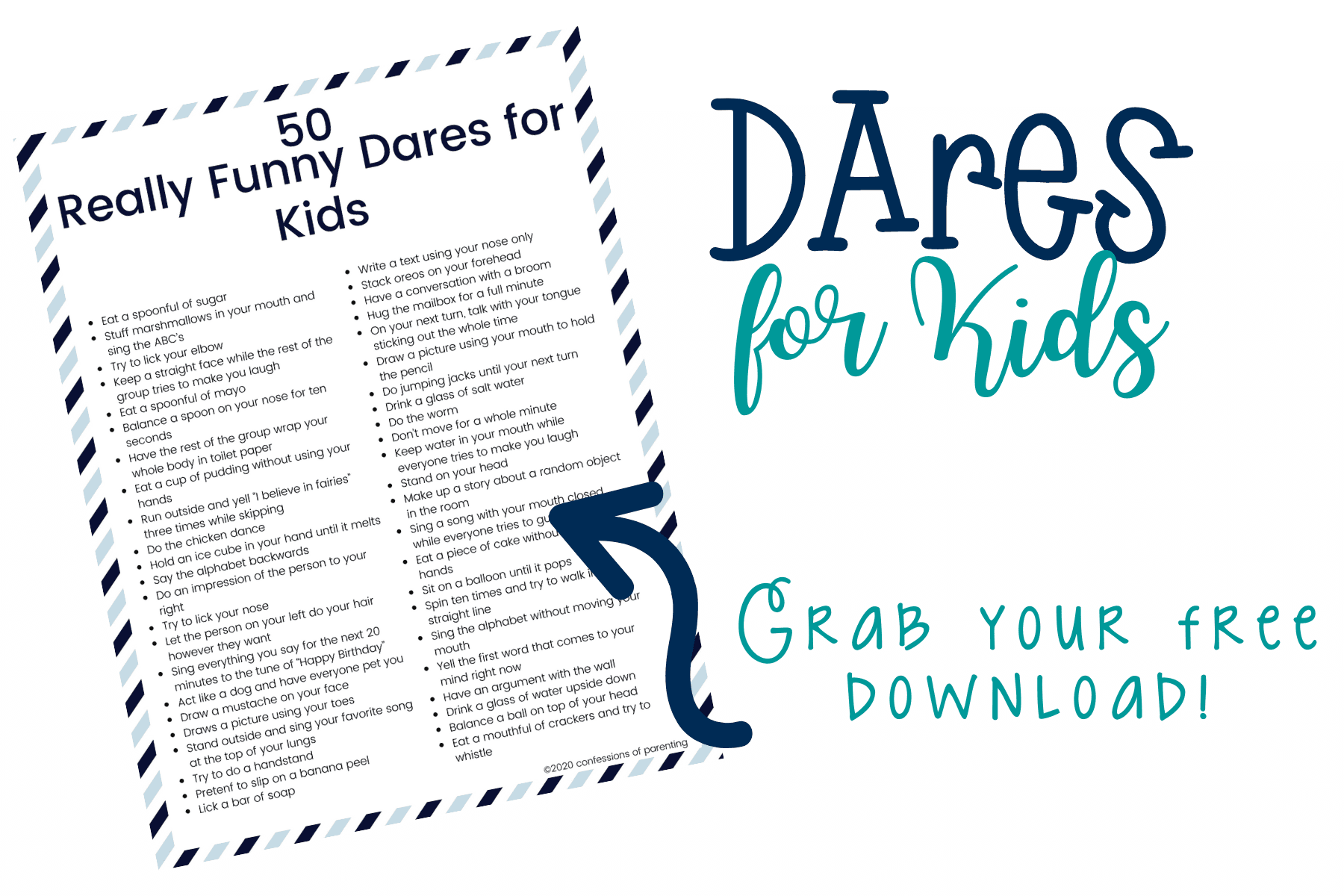 100+ Really Funny Dares Easy recipes, printables, and fun games for kids