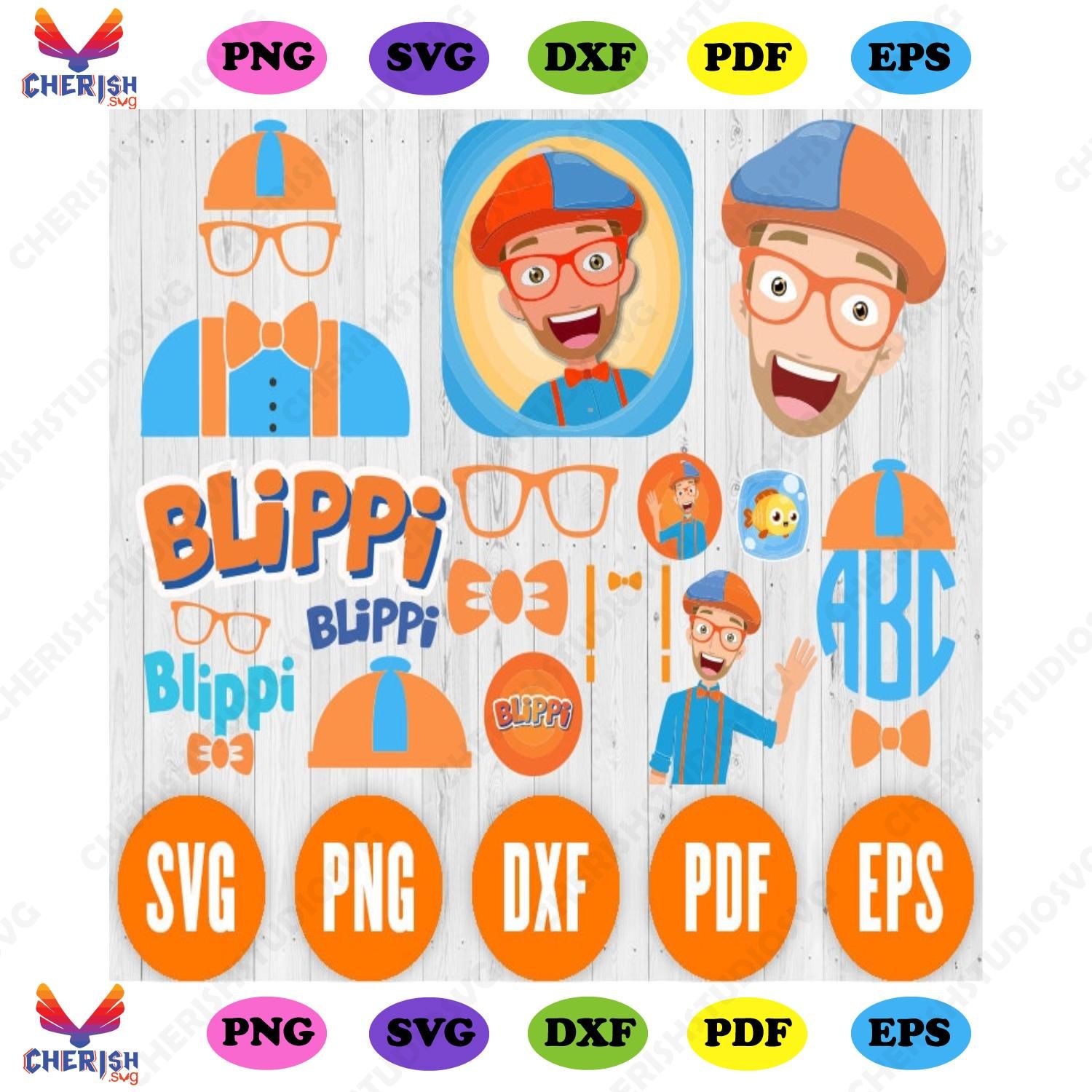 Blippi Bundle SVG, blippi vector, blippi silhouette, blippi birthday