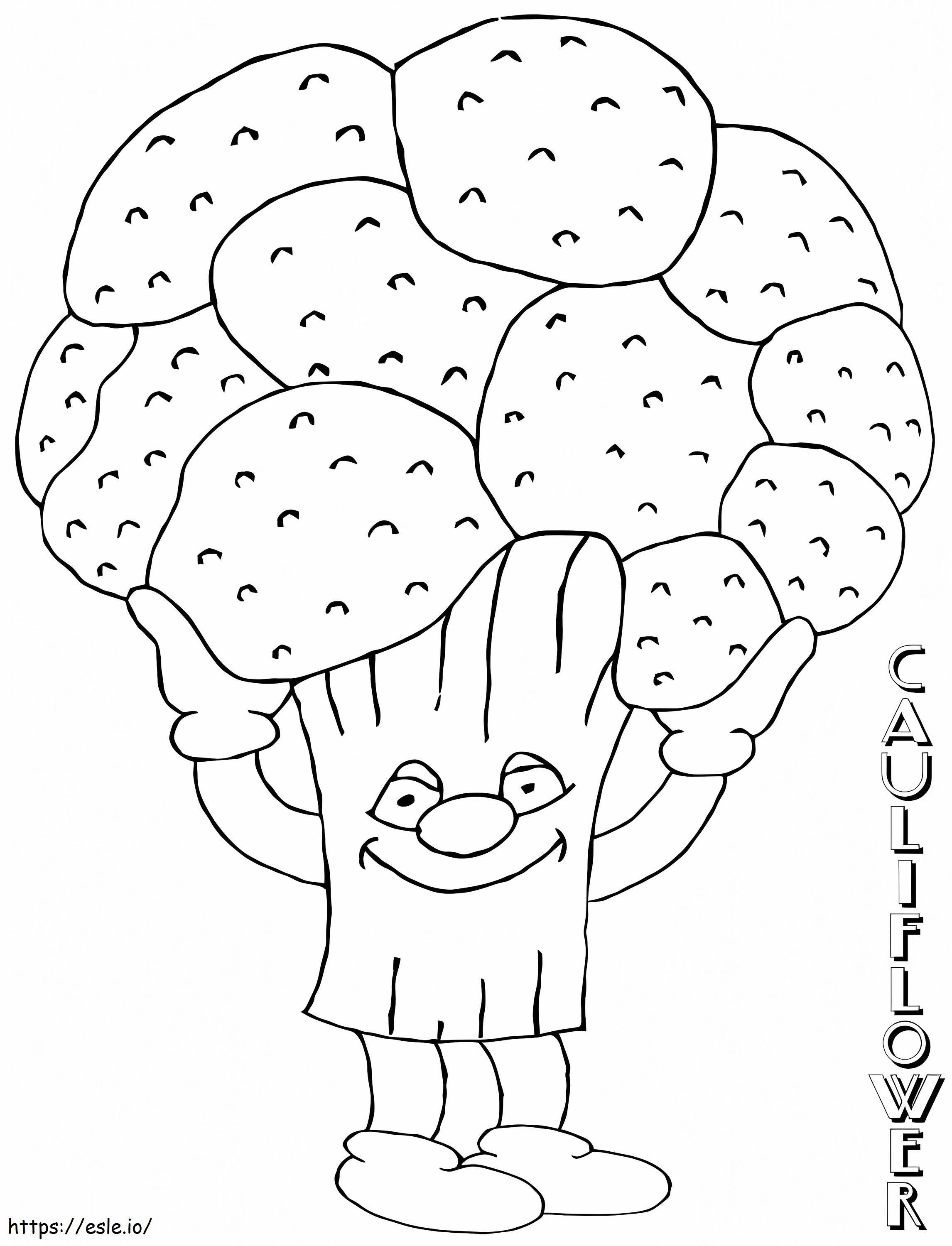 Funny Cauliflower coloring page