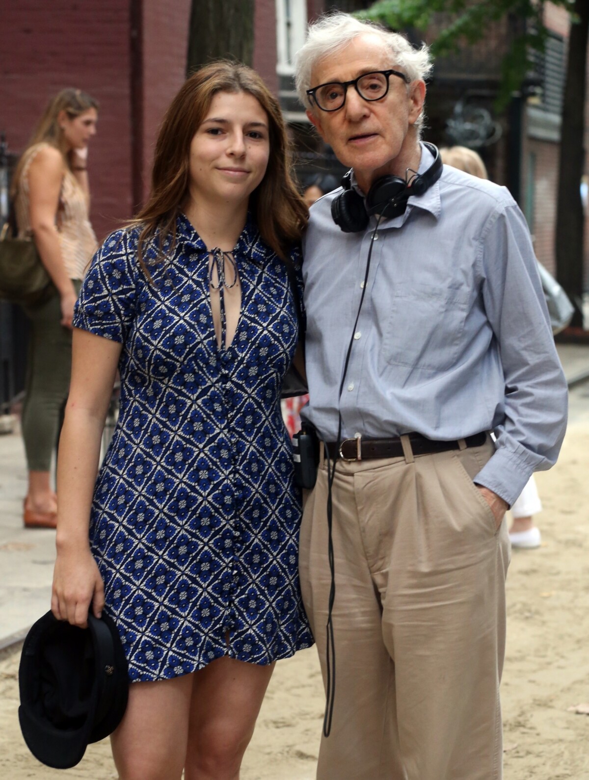 Photo Woody Allen et sa fille Manzie Tio sur le tournage du nouveau