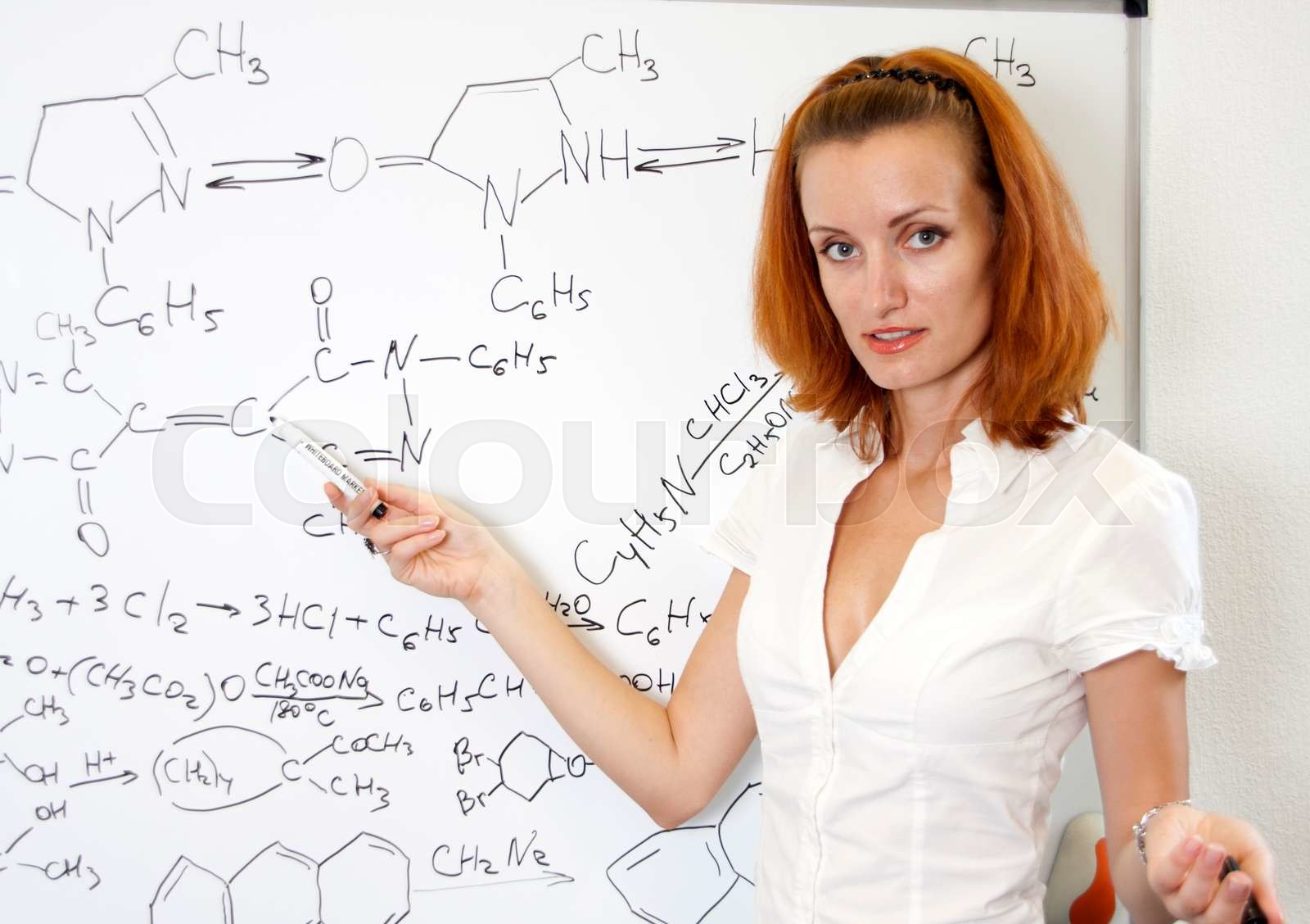 Sexy chemistry teacher Stock image Colourbox