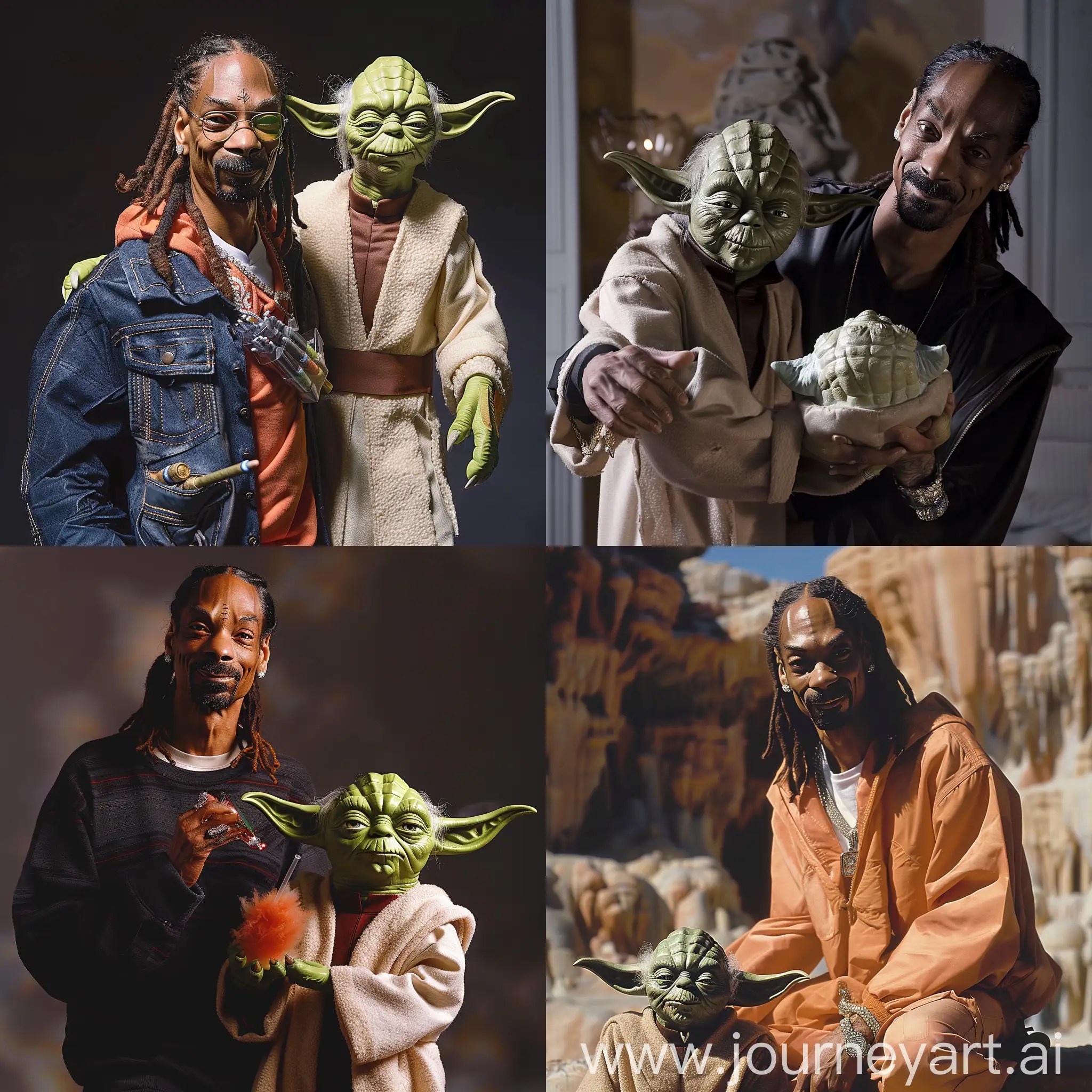 Snoop Dogg and Yoda Sharing a Cosmic Moment JourneyArt