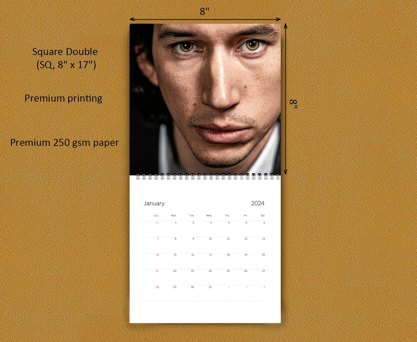 Adam Driver Calendar 2024 Adam Driver 2024 Celebrity Wall Calendar